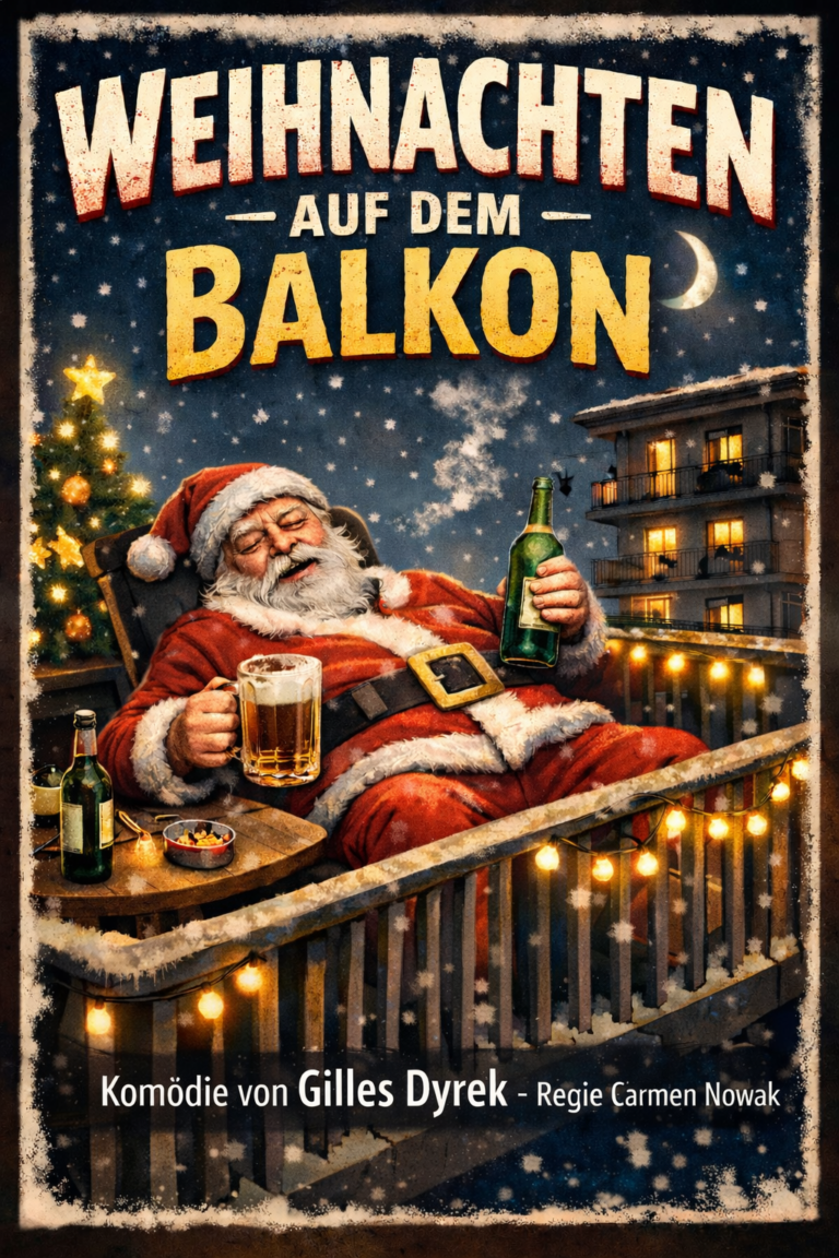 Betrunkener Weihnachtsmann auf dem Balkon (1)